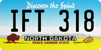ND license plate IFT318