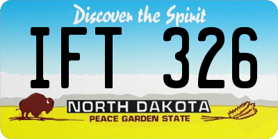 ND license plate IFT326