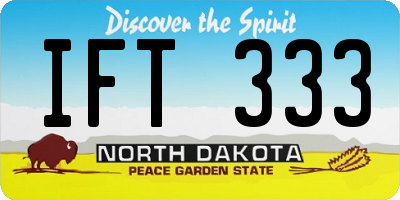 ND license plate IFT333