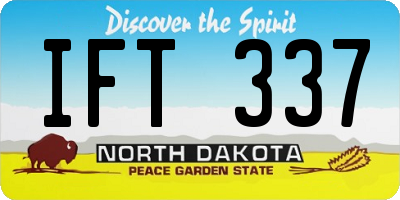 ND license plate IFT337