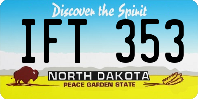 ND license plate IFT353