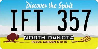 ND license plate IFT357