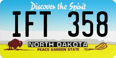ND license plate IFT358