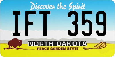 ND license plate IFT359