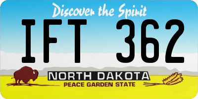 ND license plate IFT362