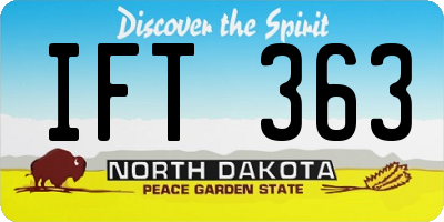 ND license plate IFT363