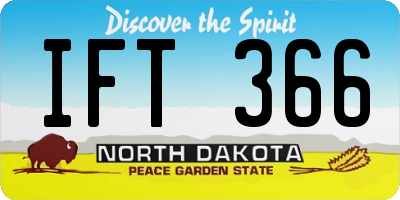 ND license plate IFT366