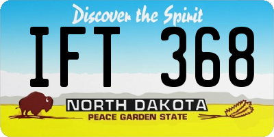 ND license plate IFT368