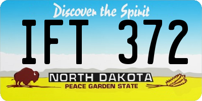 ND license plate IFT372