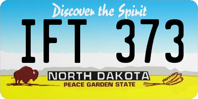 ND license plate IFT373