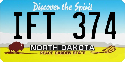 ND license plate IFT374