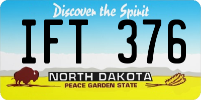 ND license plate IFT376