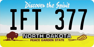 ND license plate IFT377