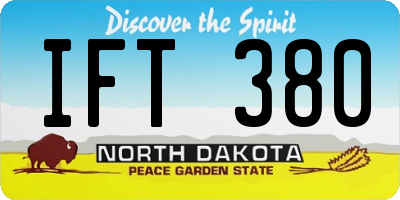 ND license plate IFT380