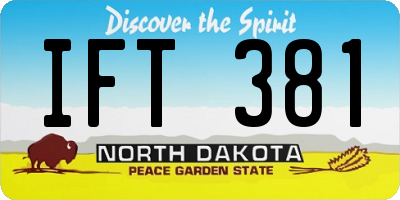 ND license plate IFT381