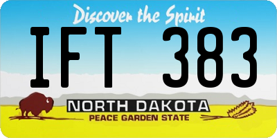 ND license plate IFT383