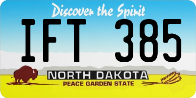 ND license plate IFT385