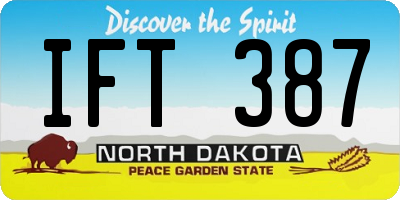 ND license plate IFT387