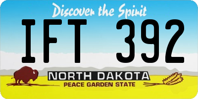 ND license plate IFT392
