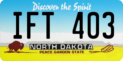 ND license plate IFT403