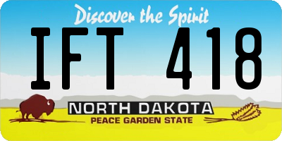 ND license plate IFT418