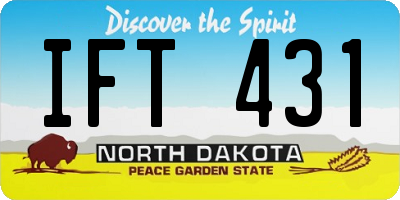 ND license plate IFT431