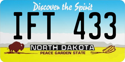 ND license plate IFT433