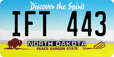 ND license plate IFT443