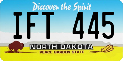 ND license plate IFT445