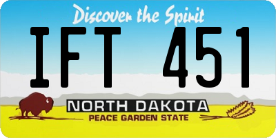 ND license plate IFT451