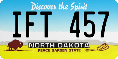 ND license plate IFT457