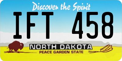 ND license plate IFT458