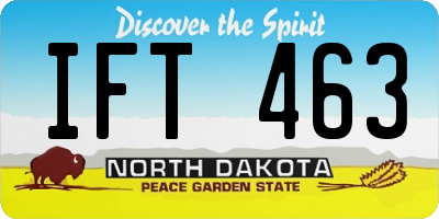 ND license plate IFT463