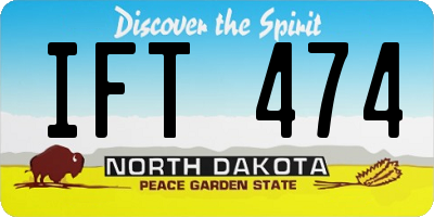 ND license plate IFT474