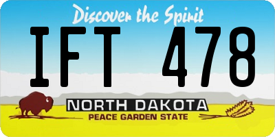 ND license plate IFT478