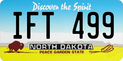 ND license plate IFT499