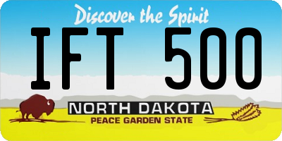 ND license plate IFT500