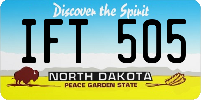 ND license plate IFT505