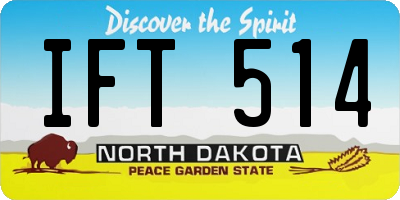 ND license plate IFT514