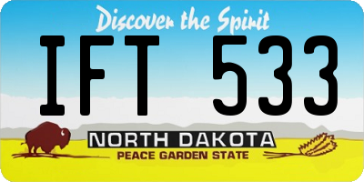 ND license plate IFT533