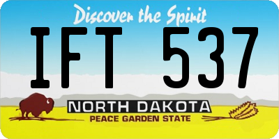ND license plate IFT537