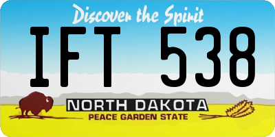 ND license plate IFT538