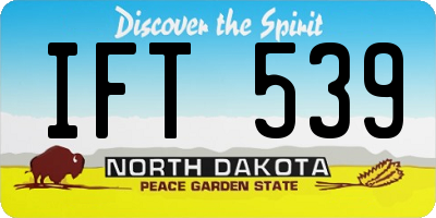 ND license plate IFT539