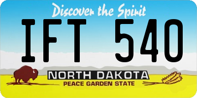 ND license plate IFT540