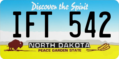 ND license plate IFT542