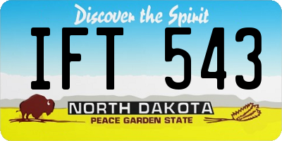 ND license plate IFT543