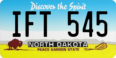 ND license plate IFT545