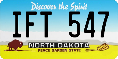 ND license plate IFT547