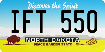 ND license plate IFT550
