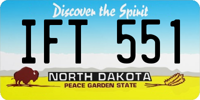 ND license plate IFT551